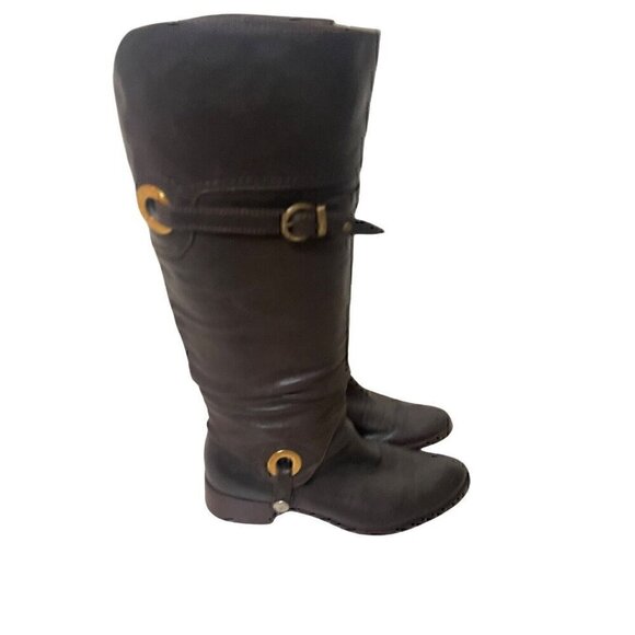 Y2K Fiorangelo Brown Leather Riding Boots 37 - Picture 1 of 5